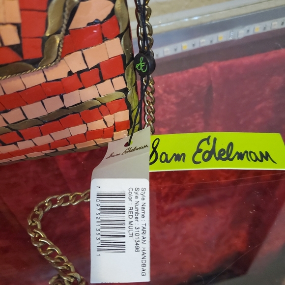 NWT  Sam Edelman Iron Tarian Handbag Gold-Red - Picture 2 of 6